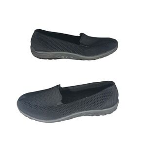 Skechers Relaxed Fit Black Mesh Slip On Loafer Shoes Women US 9 EUR 39